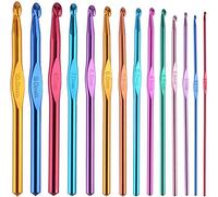BCMRUN 14 pcs Multicolor Aluminum Crochet Hooks Knitting Needles Craft Yarn 2-10mm
