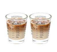 BCnmviku 30 ml Shot Glasses, Measuring Cup Small with Scale (Oz, TSP, TBS, ML), Cl Measuring Cup for Cocktails, Tequila, Vodka, Coffee, Milk (Black)