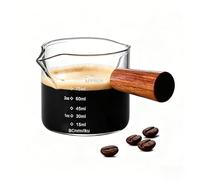BCnmviku 75ml Espresso Glass,Double V-Shaped Spouts Espresso Cups,Borosilicate Glass Small Measuring Jug for Latte,Milk,Creamer Frothing