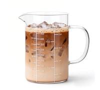 BCnmviku Measuring Cup, 500 ml, Borosilicate Glass Measuring Cups with Scale (ml, oz, Cup), Suitable for Kitchen, Baking, Cooking