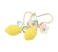 BCOATH 1 Pair Fruit Earrings Dangle in Golden Stainless Steel with Leaf and Flower Irregular Design, Hypoallergenic and Meticulously Polished, Lightweight for Casual Occasions and Summer