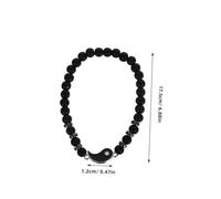 BCOATH 1 Pair Yin Yang Beaded Matching Bracelets for Couples Adjustable Woven Cord Friendship Bracelets Handcrafted Black and White Strand Wristbands