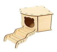 BCOATH 1 Set of Self-assembly Hamster Hideout Unfinished Chinchilla Wooden Hut Rabbit DIY Hut With Ladder