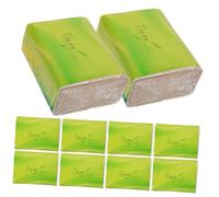 BCOATH 10 Packs Natural Bamboo Pulp Extraction Tissue Paper, Light Yellow Practical Napkins for Outdoor Travel and Home Use