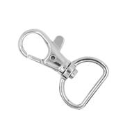 BCOATH 100 Pcs Solid Metal Key Chain Hooks with Swivel D-Rings Heavy Duty Firm Snap Lobster Claw Clasps for Pendants and Lanyard Accessories