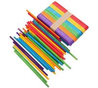 BCOATH 100 Pcs Wooden Ice Pop Sticks for DIY Crafts and Homemade Freeze Pops, Multi-Functional Wood Craft Sticks for Birthday Party Projects and Creative Activities