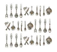 BCOATH 100pcs Alloy Tableware Charms Pendant Set with Fine Workmanship, Including Fork, Knife, Spoon, for DIY Fans and ’s Scrapbooking and Crafts Projects