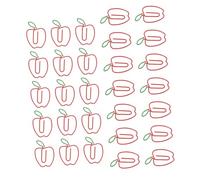 BCOATH 100pcs Apple-Shaped Paper Clips Metal Clamps for Notes and Journals Small Creative Page Clips with Strong Grip for Efficient File Organization and Portable Office Use