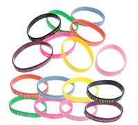 BCOATH 100Pcs Motivational Quote Silicone Bracelets Gender Neutral Inspirational Wristbands for Teens Stretchable Colored Silicone Bands for Positive Versatile DIY Bracelet