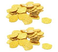BCOATH 100pcs Pirate Treasure Coins Gold Doubloon Tokens for Pirate Party Favors Board Games Halloween Cosplay Decorations