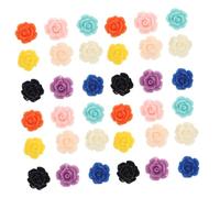 BCOATH 100pcs Resin Rose Flower Charms 10mm Mixed Colors DIY Jewelry Pendants for Earring and Bracelet Making, Handmade Craft Supplies for Necklace and Accessory Design Random Color