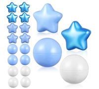 BCOATH 100pcs Star Shape Ball Pit Balls for Sensory Development for Indoor Outdoor Use in Blue and White
