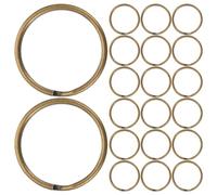 BCOATH 100pcs Vintage Metal Mini Craft Rings Key Attachments in Golden Colour, 2.5cm Circle Split Rings Strength and DIY Friendly Features for Car and Office Use