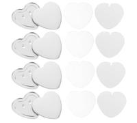 BCOATH 100sets Heart Shaped Metal Blank Badge Pin Making Supplies Kit Includes Button Parts for Craft Decoration and Memorial Pins