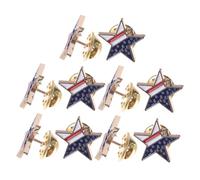 BCOATH 10pcs American Flag Star Brooch Pins Bulk Lightweight Alloy Independence Day Lapel Pins for Patriotic Events Durable Fade Resistant Five Pointed Star Accessories for July