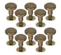 BCOATH 10pcs Binding Post Screws Rivets Belt for DIY Enthusiasts Copper Metal round Flat Head Precision Craftsmanship Versatile Use Bookbinding Repair Kit with Sleek Golden Style