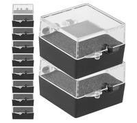 BCOATH 10pcs Chic Pin Display Boxes, Acrylic Badge Display Case with Sponge, Elegant Compact Storage for Rings and Small Accessories, Suitable for Jewelry Shop or Desk