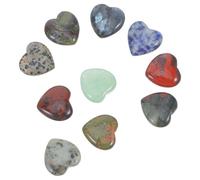 BCOATH 10pcs Heart Shaped Natural Gemstone Crystals for Women, Support Emotional Balance and Enhance Wellbeing, Romantic Style for Holidays and Anniversaries
