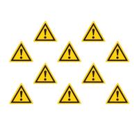 BCOATH 10pcs Machine Warning Sticker Yellow Triangle Caution Sign Made of Synthetic Paper for Workplace and Hazardous Area Safety