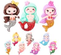 BCOATH 10pcs Mermaid Charms Resin Ornament Creative Adorable Vivid Colors Delicate Shape DIY Charms Accessories for Craft Projects