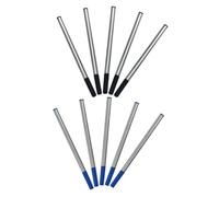 BCOATH 10pcs Metal Gel Pen Refills Blue and Black Ink Smooth Flow Replacement for Artistic Writing Journaling Note Taking Office and School Use