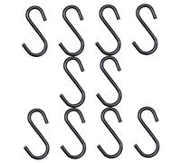 BCOATH 10Pcs Mini S-Hook Doll Kitchen Hangers for Tiny House Kits Dollhouse Accessories for Organizing Mini Cookware Sturdy Black Hooks for Doll Play and Storage