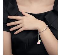 BCOATH 10Pcs Pink Lily Flower Charms Pendants for DIY Earrings Necklace Bracelet Making Accessories Bulk Pack for Jewelry Craft Projects