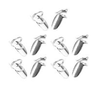 BCOATH 10pcs Silver Fingernail Rings for Women, Adjustable Finger Tip Jewelry with Removable Design and Easy to Clean, Stylish Nail Covers for Social Events and Daily Office Work
