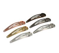 BCOATH 10pcs Snap Hair Clip Set with Small round Iron Tray Base Creative and Elegant Barrette Clips to Hold Hair Tight for Female Friends