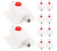BCOATH 10pcs Spring Loaded Latch Pin Door Lock Latch for Cabinet Door Security, Plastic and Iron, White, Surface Mounted, Window Use