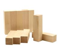 BCOATH 10pcs Unfinished Wood Blocks for Crafts and Art Whittling, Practical Khaki Wooden Blocks Easy to Paint, for DIY Crafts Decor and ’s Woodcarving Projects