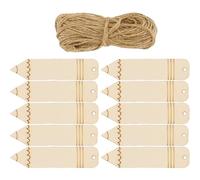 BCOATH 10pcs Wooden Blank Bookmark Pencil Shaped Ready to Be Painted Khaki Color Can Be Strung for Ceremonies and House Embellishments