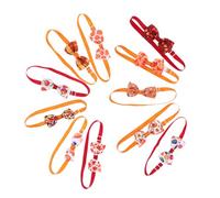 BCOATH 11pcs Adjustable Pet Bow Tie Collars Autumn Halloween Thanksgiving Puppy Neckties with Pumpkin Maple Leaf Pattern Dog Bows for Cat and Dog Grooming Accessories