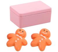 BCOATH 12 Miniature Dollhouse Food Set - Realistic Gingerbread Man and Snowman Biscuit Models, Tiny Cookie for Holiday Scene, Micro Food Sculptures for Dollhouse Decorations (2 Pieces,