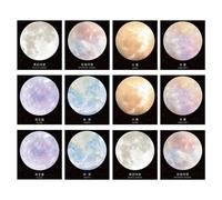 BCOATH 12pcs Creative Planet Shaped Self-stick Notes Paper Pads for School and Office Supplies, Easy to Use Post Notepad for Recording Notes, Suitable for Posting on Wall