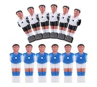 BCOATH 12Pcs Foosball Accessory Set Football Athlete Models Black White Black Hair Blue Jersey Mini Soccer Player Dolls for Table Football Game Replacement