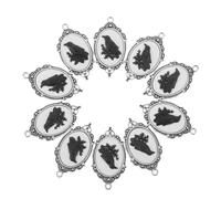BCOATH 12pcs Gothic Alloy Crow Charms with Embossed Crow Motif Halloween Jewelry Making Supplies for Necklaces and Bracelets Chic Spooky DIY Pendants for Festive Accessories