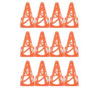 BCOATH 12pcs Hollow Soccer Training Cones with Stable Base for Agility Speed Precision Football Drills Lightweight Portable Orange Plastic Markers for Sports Practice