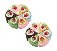 BCOATH 12Pcs Miniature Dollhouse Cake Models Mixed Colors Pretend Food for Mini House Kitchen Accessories Decorative Tiny Dessert for Doll Play