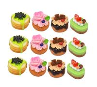 BCOATH 12pcs Miniature Fruit Cake Models Decorative Pretend Play Food for Dollhouse Kitchen Scene Collectibles Lightweight Portable Dessert Props