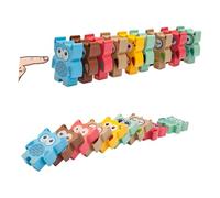 BCOATH 12Pcs Owl Shaped Balancing Blocks Educational Playing Set Colorful Hand Eye Coordination Development for Boys Early Learning Game