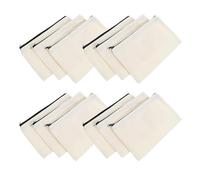 BCOATH 12pcs Portable Canvas Makeup Storage Bags with Heat Transfer Blank Design DIY Cosmetic Bags for Travel Beige Craft Pouches that Can Be Put in Your Or Backpack
