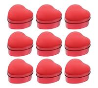 BCOATH 12pcs Red Heart Shaped Tinplate Candy Boxes Wedding Party Favour Boxes Festive Storage Containers for Valentine's Day Presents