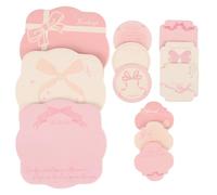 BCOATH 12pcs Tearable and Repositionable Self-stick Notes in Pink Bowknot Shape, Cute Stationery Supplies for Students, for School and Home Use