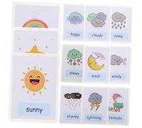 BCOATH 12Pcs Weather Cognition Flash Cards for Double-sided Educational Word Cards with Cartoon Design Convenient Early Learning Tool for Preschool