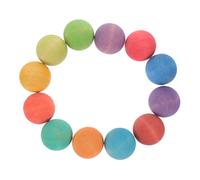 BCOATH 12pcs Wooden Rainbow Balls Educational for Frosted Colored Wood Balls for Sensory Development Color Recognition and Logical Thinking Skill Building