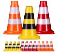 BCOATH 15 Pcs Mini Traffic Cones for Road Sign for Early Education Realistic Traffic Safety Cones for Cognitive Development and Creative Role Play Indoor Outdoor Use