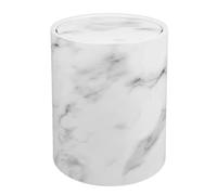 BCOATH 15l White Marbling Wastebasket with Flip Lid, Pp Material Bathroom Garbage Can for Storing Peelings and Small Trash, Modern Stylish round Trash Bin for Kitchen or Bathroom