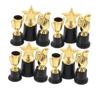BCOATH 15pcs Mini Gold Thumb Up Star-shaped Trophy for Classroom Soccer Champion School Reward Cups Portable Awards for Dance Reading Sports Activities