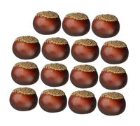 BCOATH 16pcs Artificial Chestnut Acorn Pinecone Nut Models Faux Nuts Decorations for Home Kitchen Photography Props Realistic Lifelike Ornaments